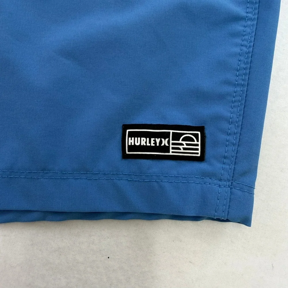 Hurley Mens Lace Up Board Shorts Blue Swim Trunks Size 42